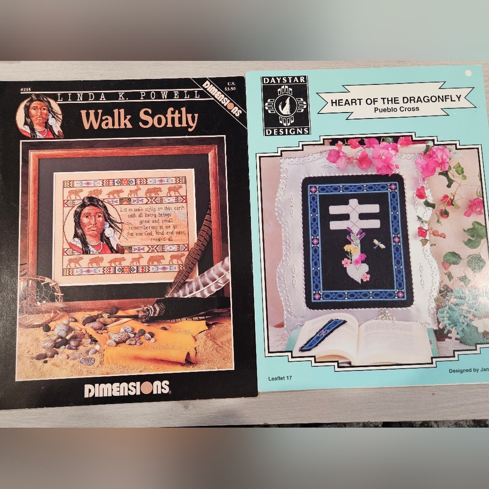 Dimensions Walk Softly Heart of the Dragonfly Pueblo Cross Counted Cross Stitch